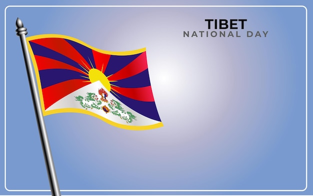 Национальный флаг тибета изолирован на градиентном цветном фоне