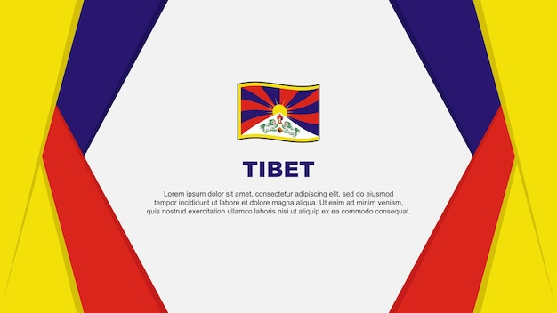 Tibet Vlag Abstracte Achtergrond Ontwerpsjabloon Tibet Onafhankelijkheidsdag Banner Cartoon Vector Illustratie Tibet Achtergrond