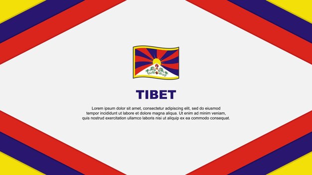 Tibet Vlag Abstracte Achtergrond Ontwerpsjabloon Tibet Onafhankelijkheidsdag Banner Cartoon Vector Illustratie Tibet Sjabloon