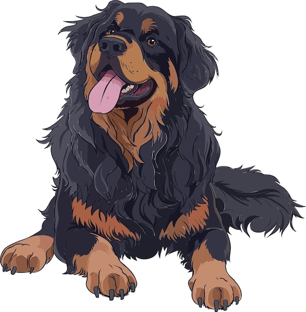 Tibetaanse Mastiff Hond schattige kunst vector schattig