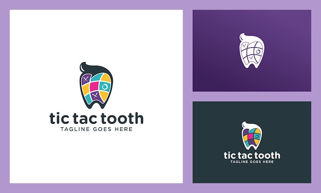 Tic tac toe dental logo