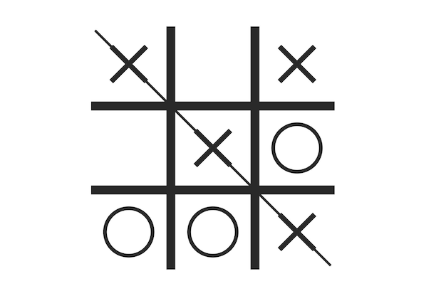 Vettore gioco tic tac toe noto anche come gioco xox o xs e os