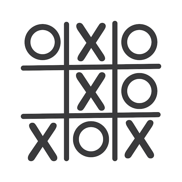 Tic Tac Toe Game Vector illustratie pictogram sjabloonontwerp