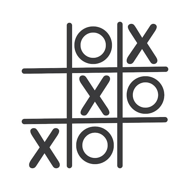 Tic Tac Toe Game Vector illustratie pictogram sjabloonontwerp