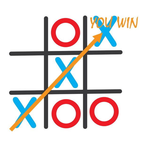 Tic tac toe game vector illustratie pictogram sjabloonontwerp