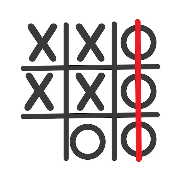 Vettore disegno del modello dell'icona dell'illustrazione di vettore del gioco di tic tac toe