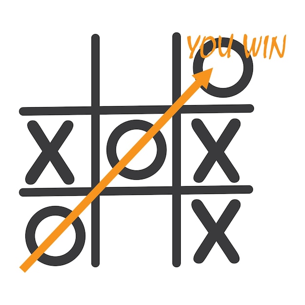 Tic Tac Toe ゲーム ベクトル イラスト アイコン テンプレート デザイン