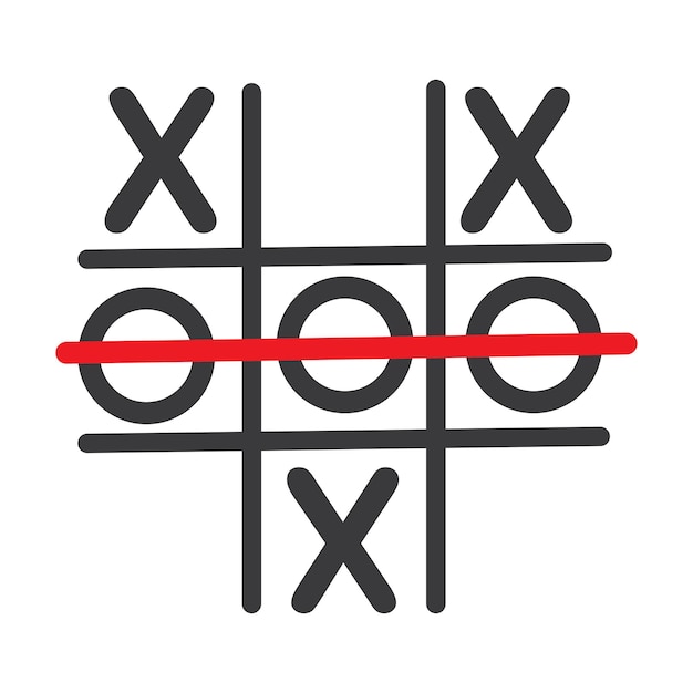 Disegno del modello dell'icona dell'illustrazione di vettore del gioco di tic tac toe