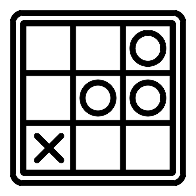 Vector tic tac toe icon outline vector game cross tick tack