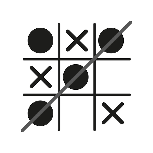 Vector tic tac toe in sketch style game element vector illustration