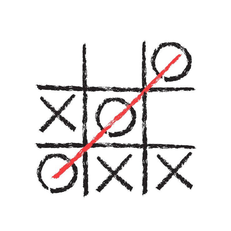 Vector tic tac toe tic tac toe win