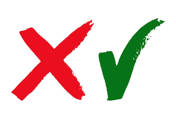 Vector tick cross icon check marks reg green vector symbols