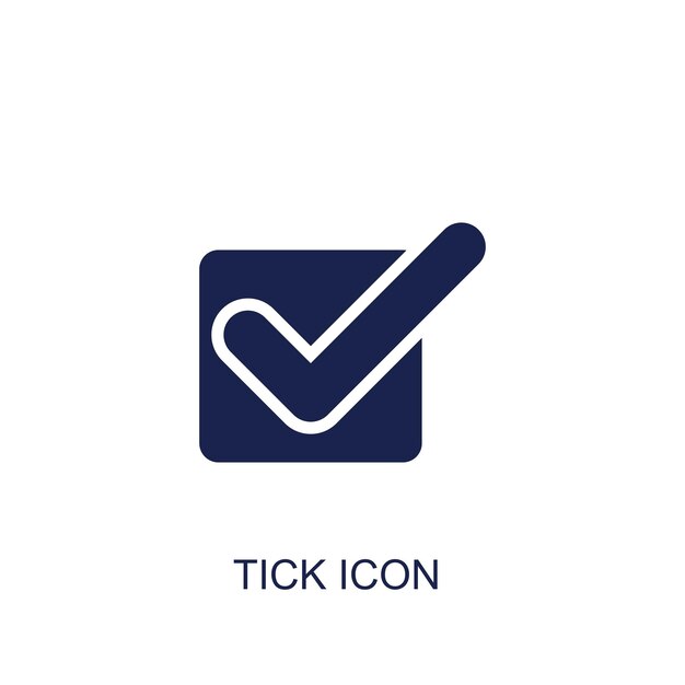 Vector tick icon white background