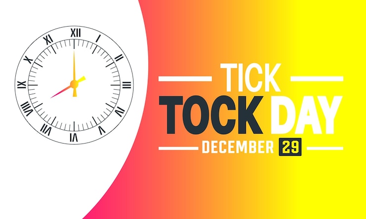 Vector tick tock day celebrated in 29 december