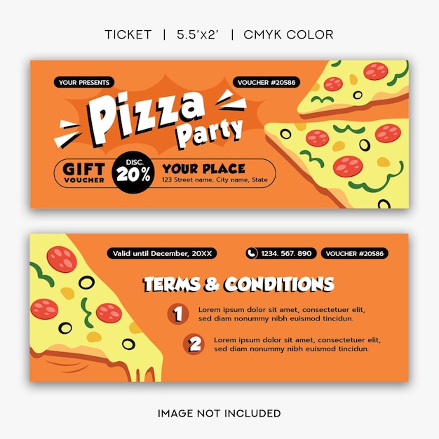 Vector ticker for a pizza party