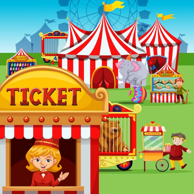 ticket booth at the carnival