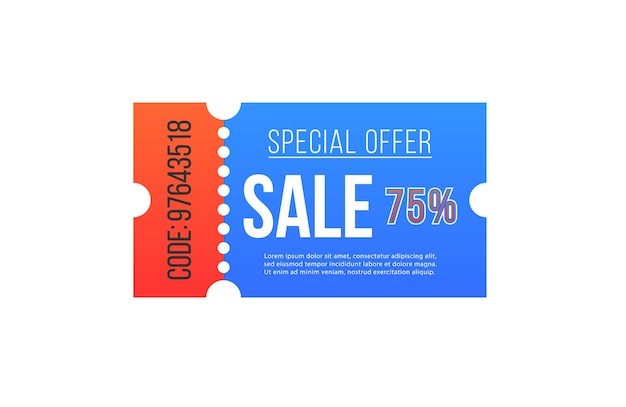 Vector ticket concert and festival event movie theater coupon big sale and super sale coupon discount