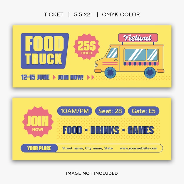 Vector a ticket for a food truck