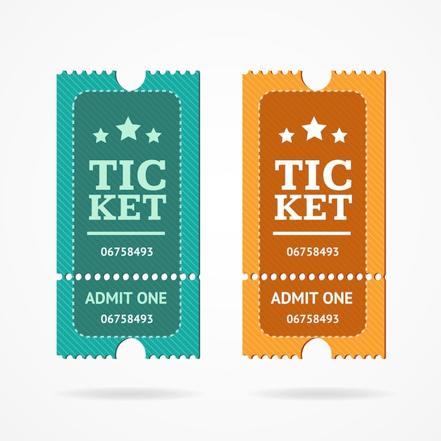 Ticket icon blank admit set retro old style vector