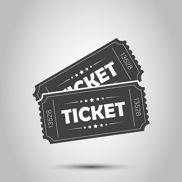ticket icon in flat style coupon vector illustration on isolated background admit one sign business concept