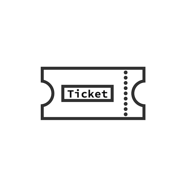 Vector ticket icon isolated on white background vector illustration