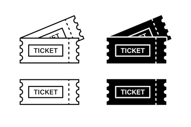 Ticket icon. Vector isolated element. Line raffle ticket symbol. Stock vector. EPS 10