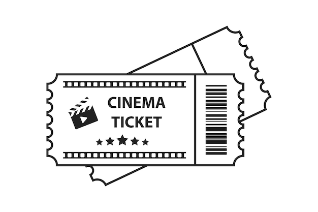 Ticket icon on white background Vector