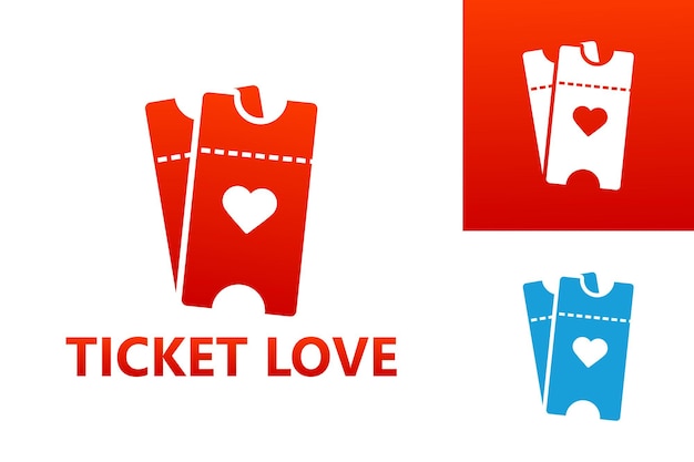 Ticket liefde logo sjabloonontwerp vector embleem ontwerpconcept creatief symboolpictogram