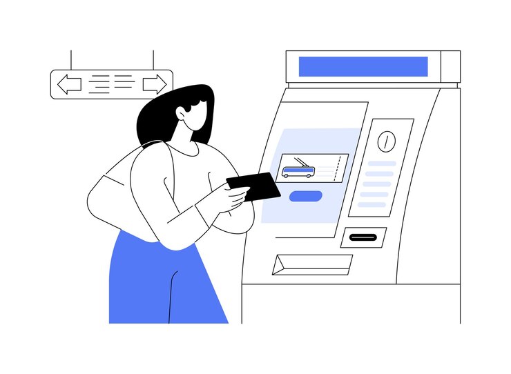 Vector ticket machine abstract concept vector illustration