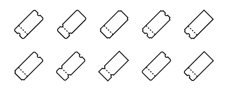 Vector ticket overzicht icon set coupon vector icoon collectie lege lineaire tickets sjablonen geïsoleerde vector tickets vector illustratie