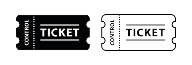 Ticket pair icon set. Set of vector ticket pair. Set of black icon ticket pair..