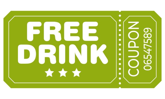 Vector ticket retro ticket free drink free drink ticket