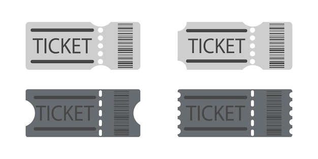 ベクトル 白い背景の上のチケットのチケット セット