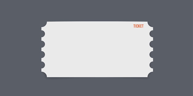 Ticket simple isolated on grey