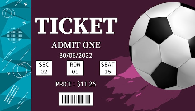 Ticket on soccer ball