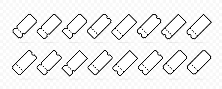 Vector ticket template blank ticket shapes pass coupons collection flat vector isolated pass icons different ticket shapes vector