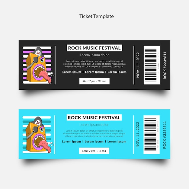 Ticket template music festival