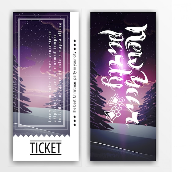 Vector ticket template for a new year party