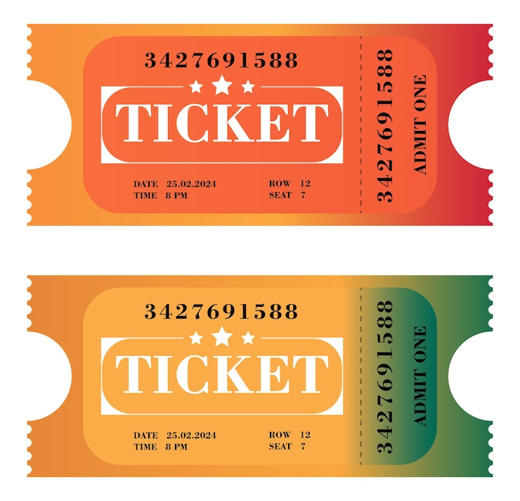 Vector ticket vector entrance ticket cinema theater ticket