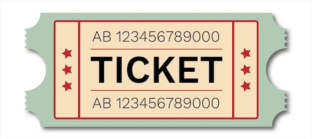 Ticket vector geïsoleerd op witte achtergrond bioscoop theater concert prestaties partij evenement festivalx9