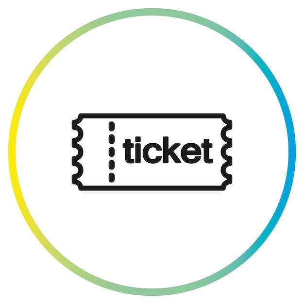 ticket vector icoon lineair teken