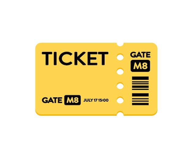 Ticket vector isolated icon. Emoji illustration. Ticket vector emoticon