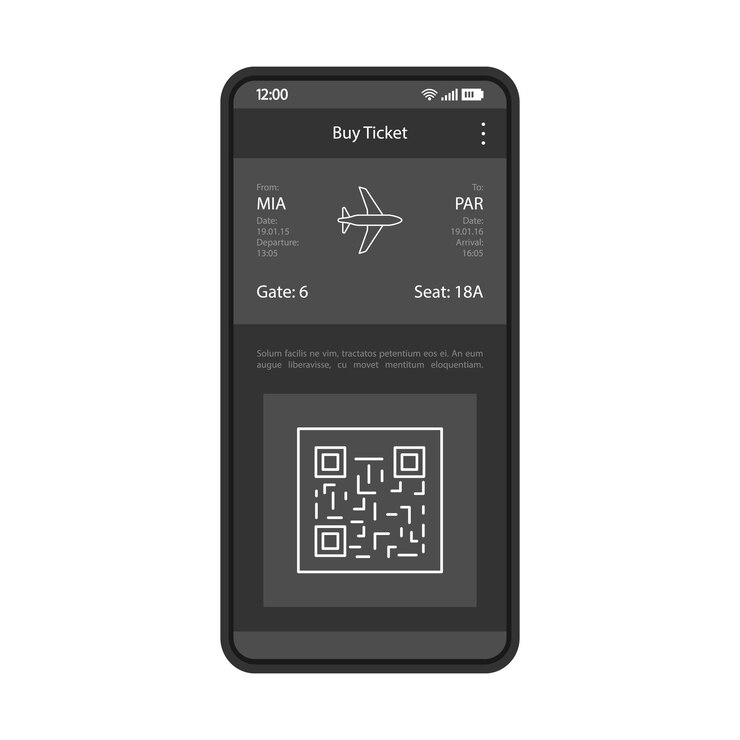 Vector tickets booking app interface vector template
