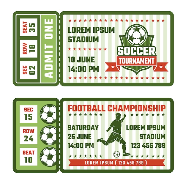 Vector tickets for football match