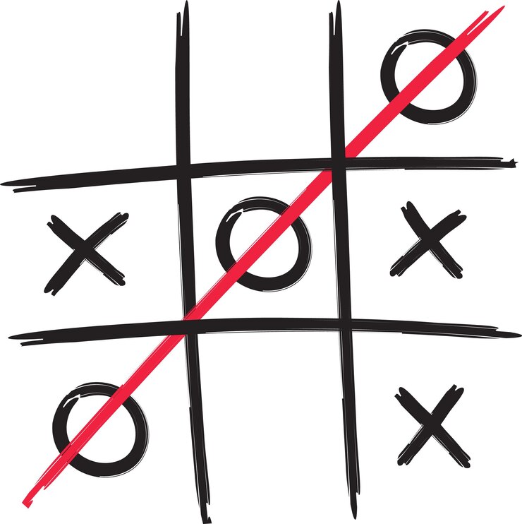 Vector tictactoe game doodle