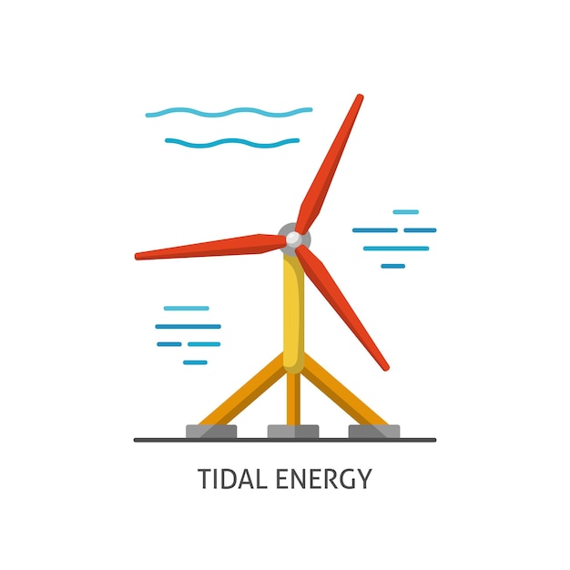 Vettore icona dell'energia delle maree