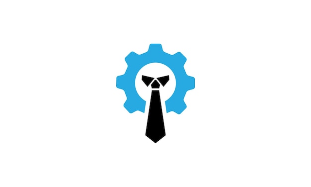 Tie business with gear logo design icon