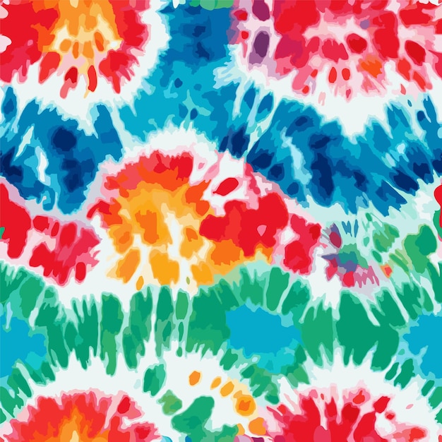 Tie dye bright vector seamless pattern