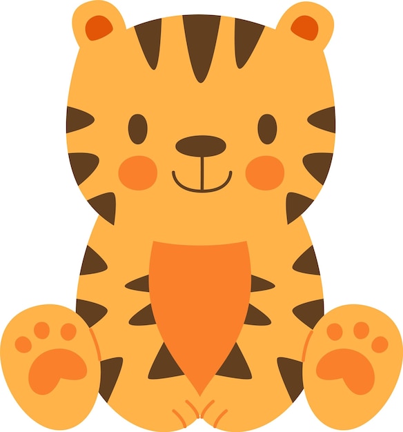 Vector tiger animal sitting