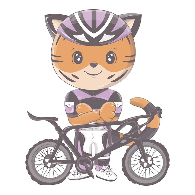 Tiger athlete with a bike.